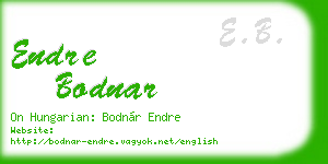 endre bodnar business card