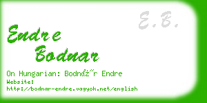 endre bodnar business card